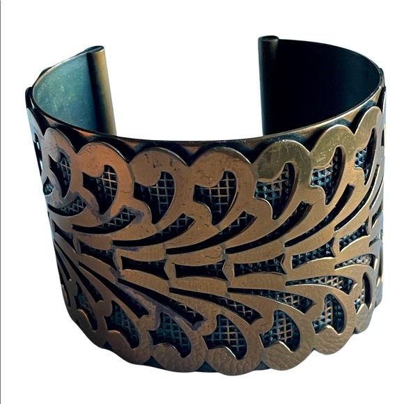 Studio cuff bracelet 1970’s copper abstract handcrafted - Picture 3 of 5